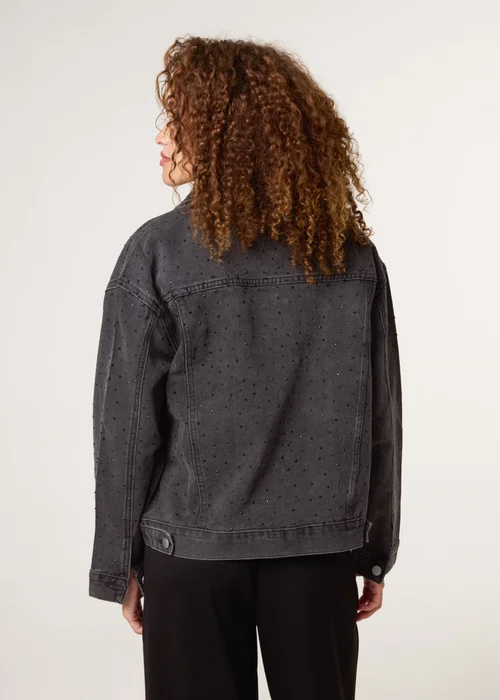 Blue Vanilla Black Embellished Denim Jacket - S/M Image 4