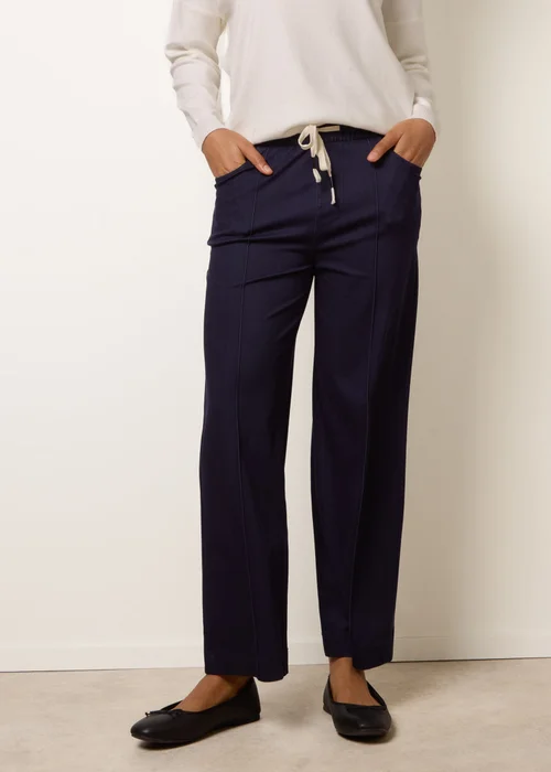 Blue Vanilla Navy Seam Detail Wide Leg Pants - S Image 2
