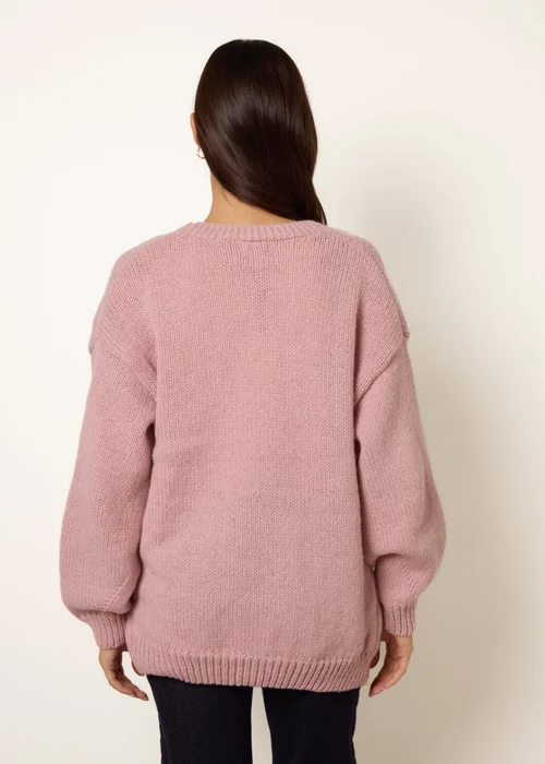 Blue Vanilla Pink Daisy Large Flower Cardigan - S/M Image 4