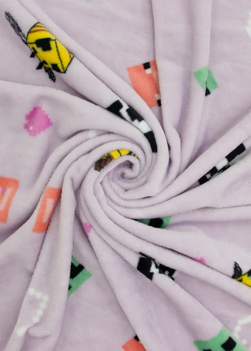 Minecraft Closeup Lilac Fleece Blanket - 100 x 150 Image 5