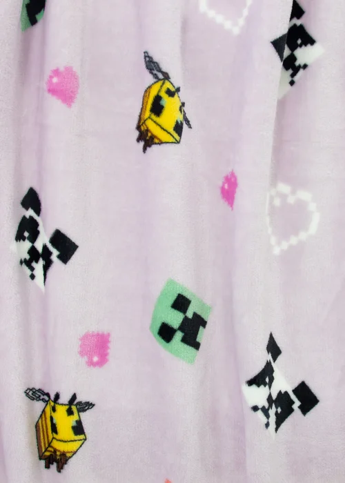 Minecraft Closeup Lilac Fleece Blanket - 100 x 150 Image 4