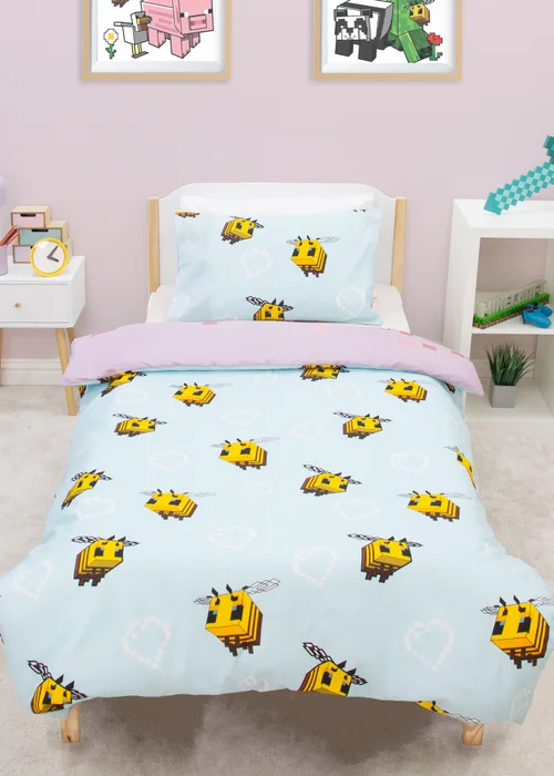 Minecraft Group Pink Duvet Cover - Single Image 2