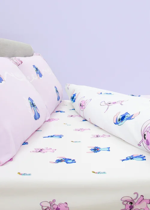 Disney Lilo & Stitch White Chill Fitted Sheet - Double Image 1