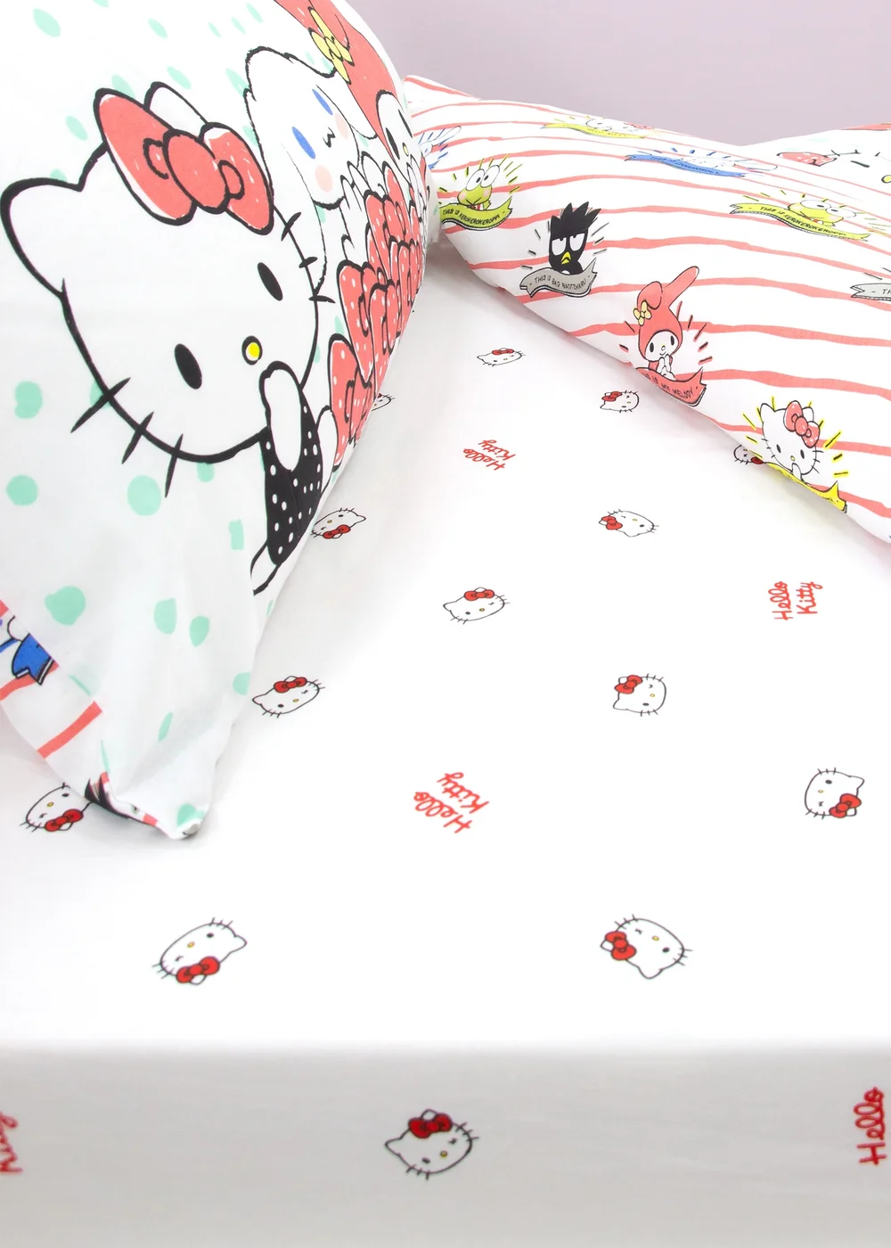 Hello Kitty White Sleepover Fitted Sheet - Single Image 1
