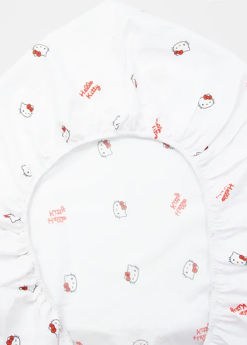 Hello Kitty White Sleepover Fitted Sheet - Single Image 5