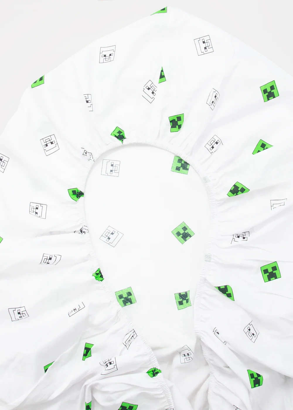 Minecraft Grids White Fitted Sheet - Double Image 5