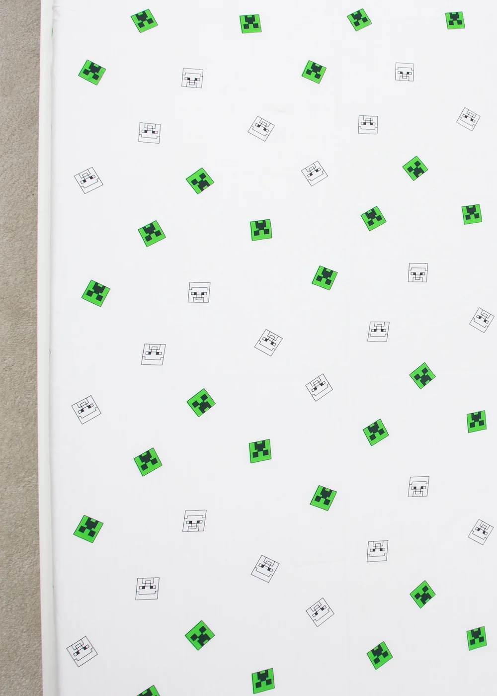 Minecraft Grids White Fitted Sheet - Single Image 4
