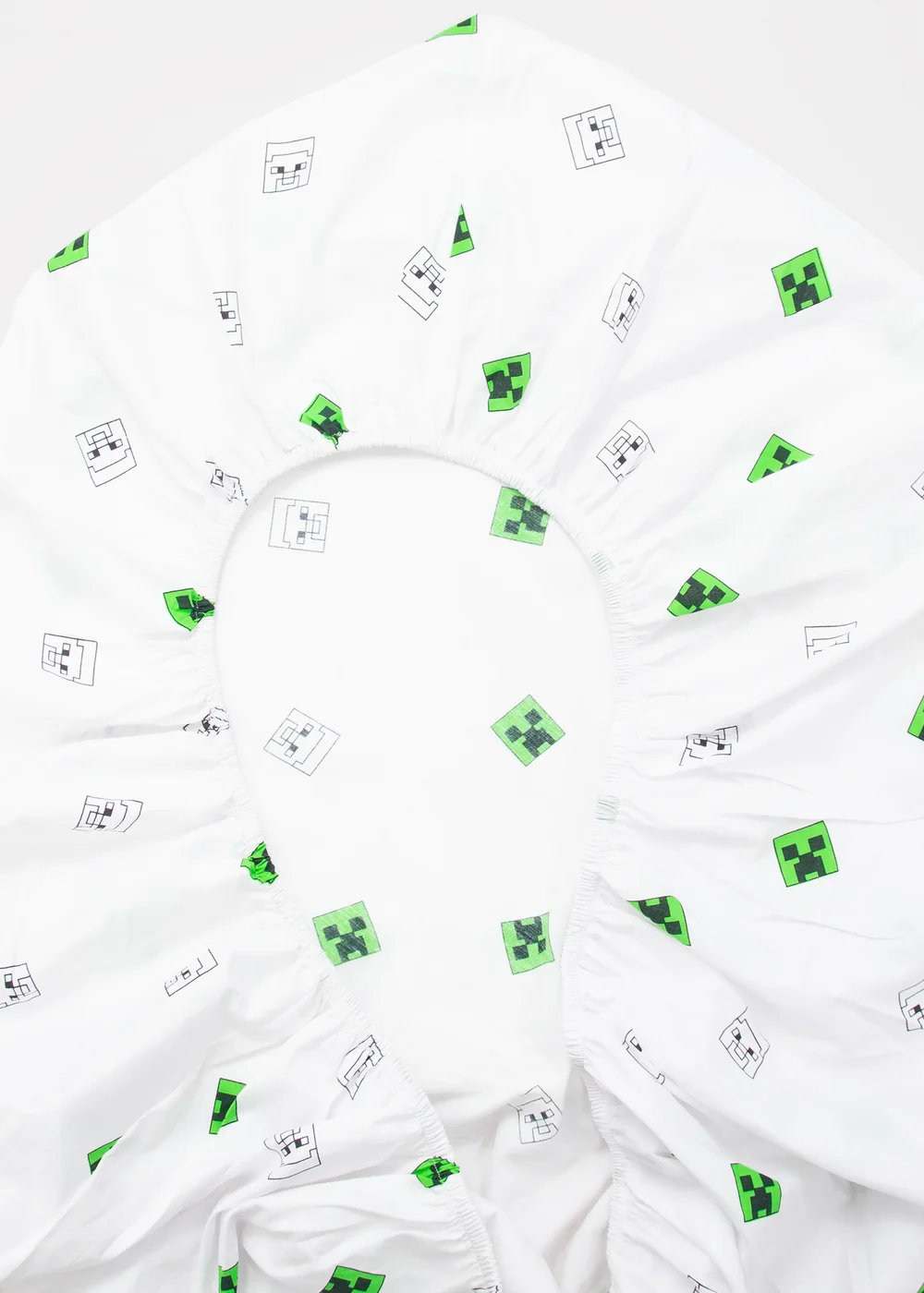 Minecraft Grids White Fitted Sheet - Single Image 5