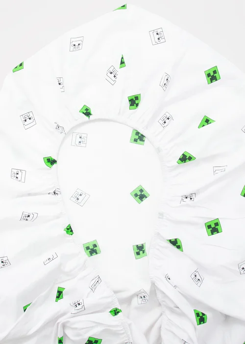 Minecraft Grids White Fitted Sheet - Single Image 5