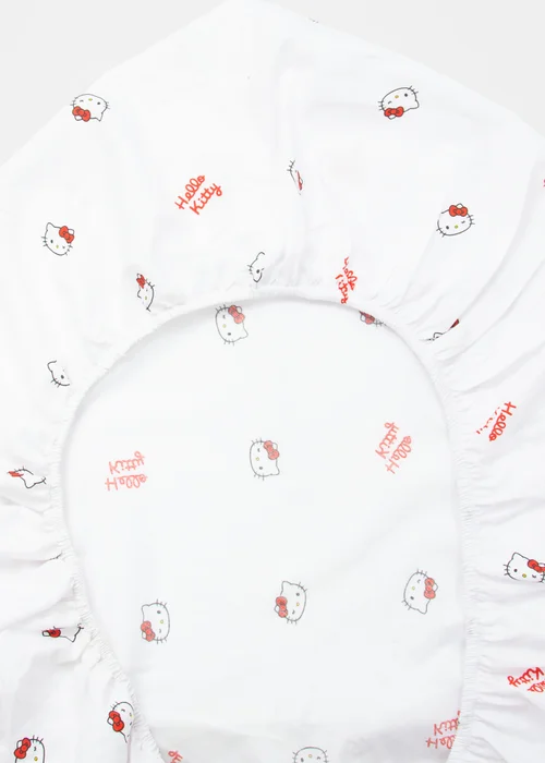 Hello Kitty White Sleepover Fitted Sheet - Double Image 5