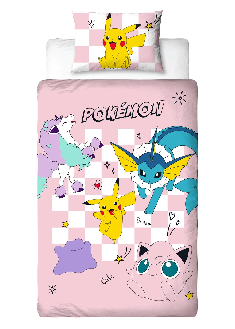 Pokemon Spirit Pink Duvet Cover - Single Image 1