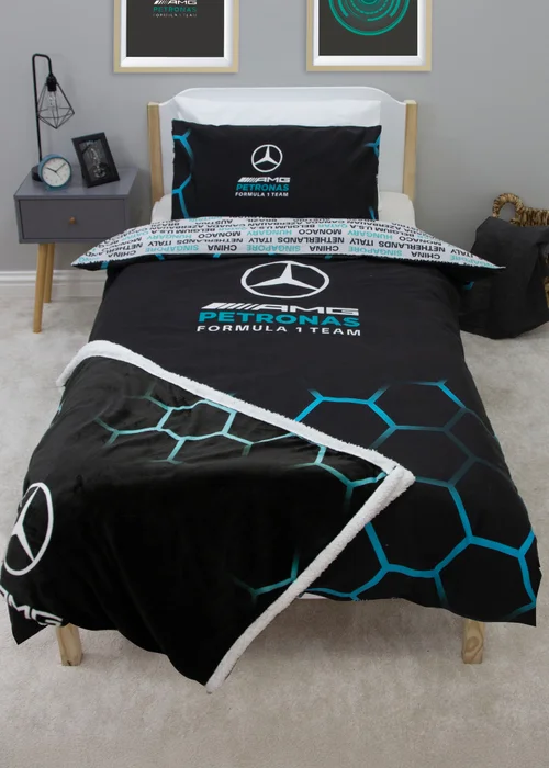 Mercedes AMG Petronas Black Ridge Duvet Cover - Single Image 1