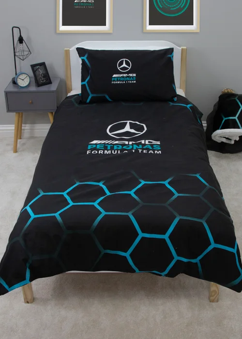 Mercedes AMG Petronas Black Ridge Duvet Cover - Single Image 2