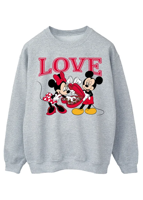 Spiral Galaxy Disney Mickey Mouse Love Grey Graphic Sweatshirt - M Image 1