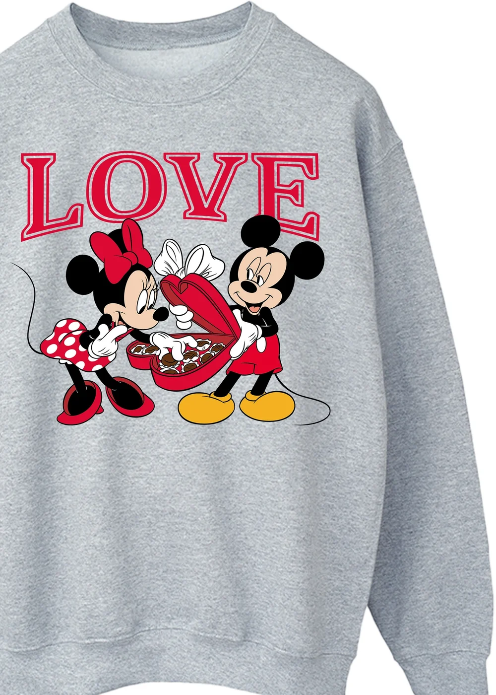 Spiral Galaxy Disney Mickey Mouse Love Grey Graphic Sweatshirt - M Image 2