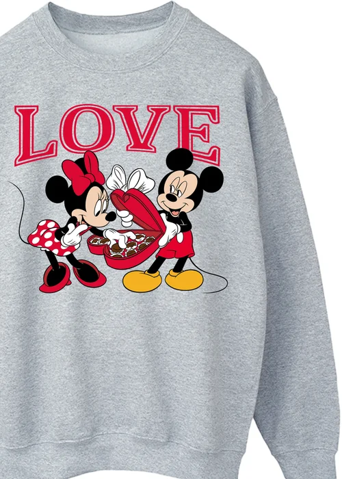 Spiral Galaxy Disney Mickey Mouse Love Grey Graphic Sweatshirt - M Image 2