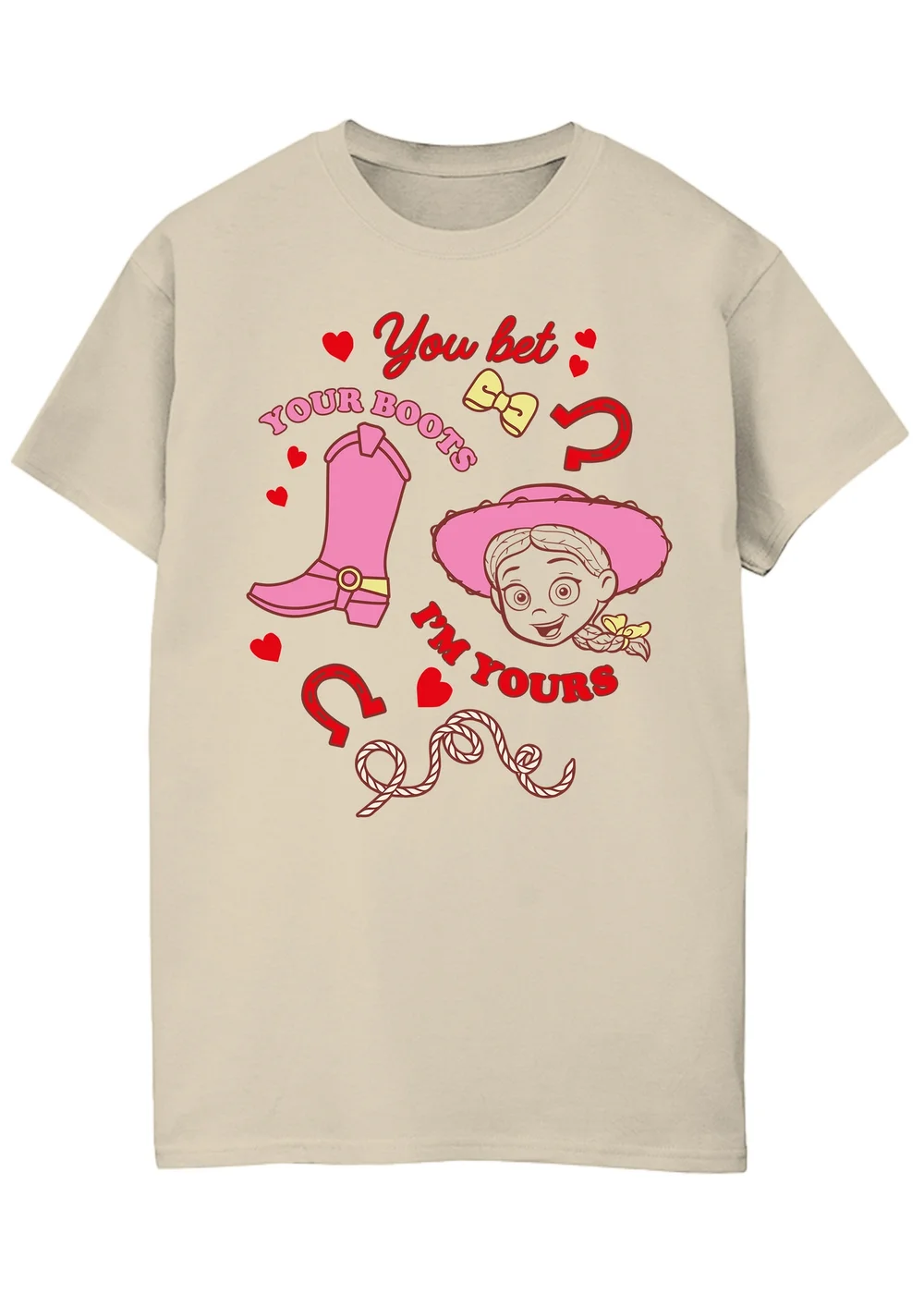 Disney Toy Story Jessie I Love You Sand Graphic Boyfriend Fit T-Shirt - 2XL Image 1