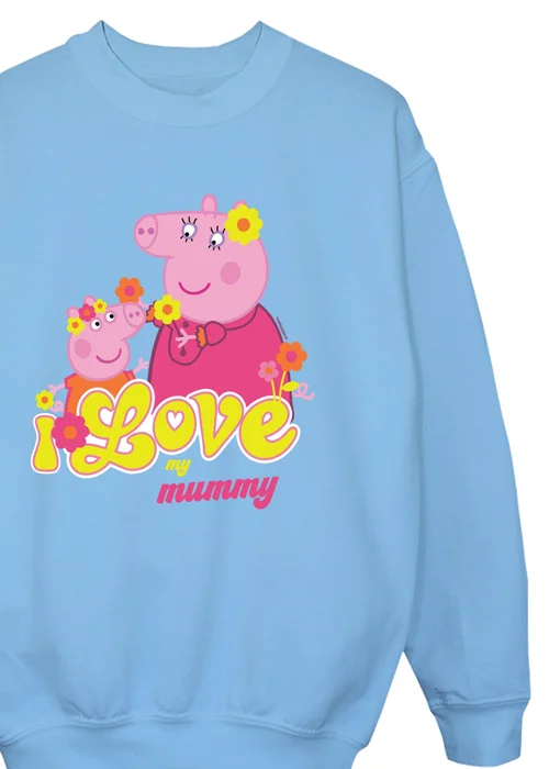 Peppa Pig Love My Mummy Girls Baby Blue Graphic Sweatshirt (3-13 Years) - 3-4 Yrs Image 2