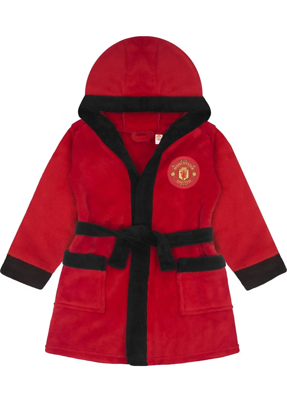 Manchester United FC Boys Red Baby Crest Fleece Dressing Gown (0-3yrs) - 0-6 Months Image 1