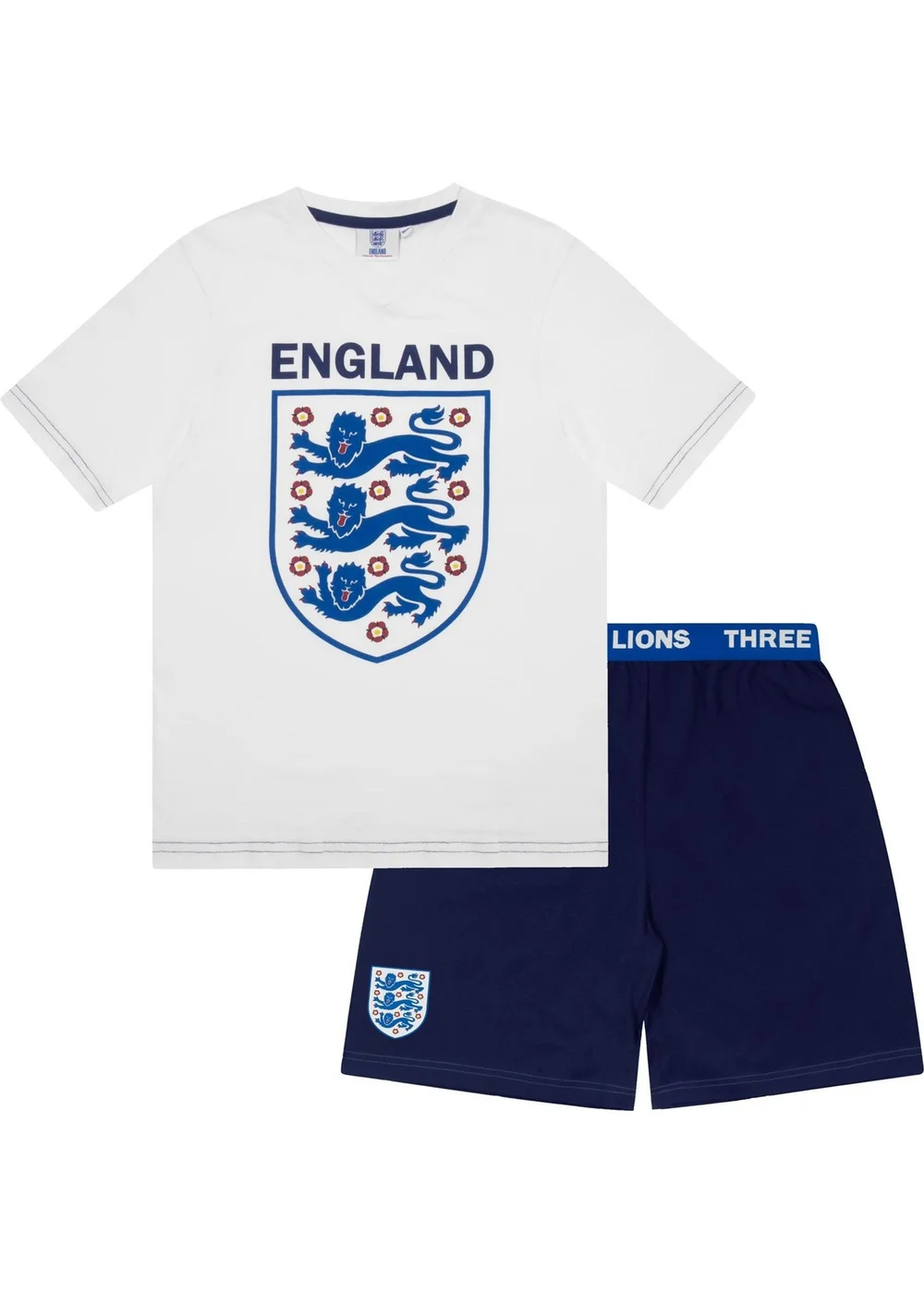England FA Boys White Short Pyjama Set (6-13yrs) - Age 6-7 Years Image 1