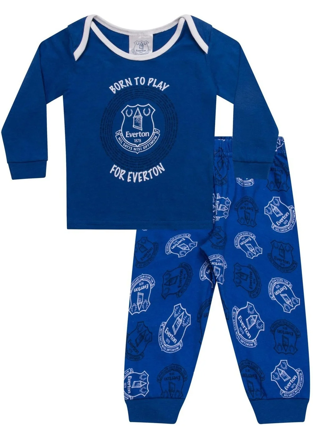 Everton FC Boys Blue Baby Born To Play Long Pyjama Set (0-1yrs) - 0-3 months Image 1