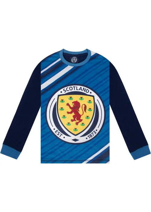 Scotland FA Boys Navy Scottish FA Sublimation Long Pyjama Set (3-14yrs) - Age 11-12 Years Image 4