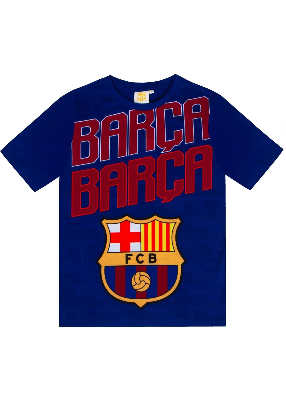 FC Barcelona Boys Dark Blue Short Pyjama Set (2-13yrs) - Age 10-11 Years Image 1