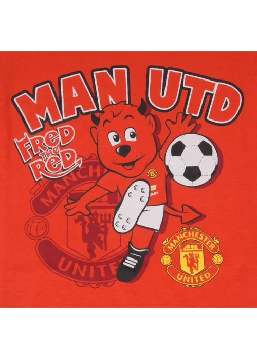 Manchester United FC Boys Red Baby Fred The Red Long Pyjama Set (0-1yrs) - 0-3 months Image 4