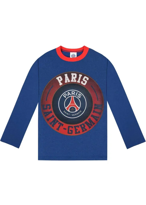 Paris Saint Germain Boys Blue FC Crest Long Pyjama Set (4-6yrs) - Age 4-5 Years Image 2