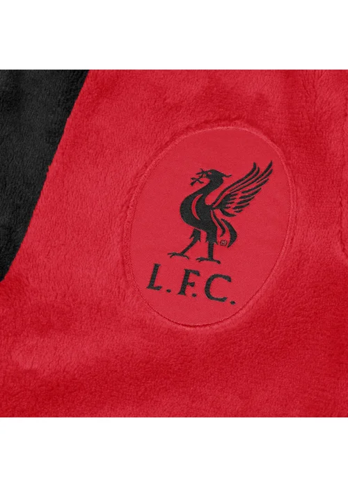 Liverpool FC Boys Red Crest Fleece Contrast Trim Dressing Gown (3-14yrs) - Age 3-4 Years Image 3