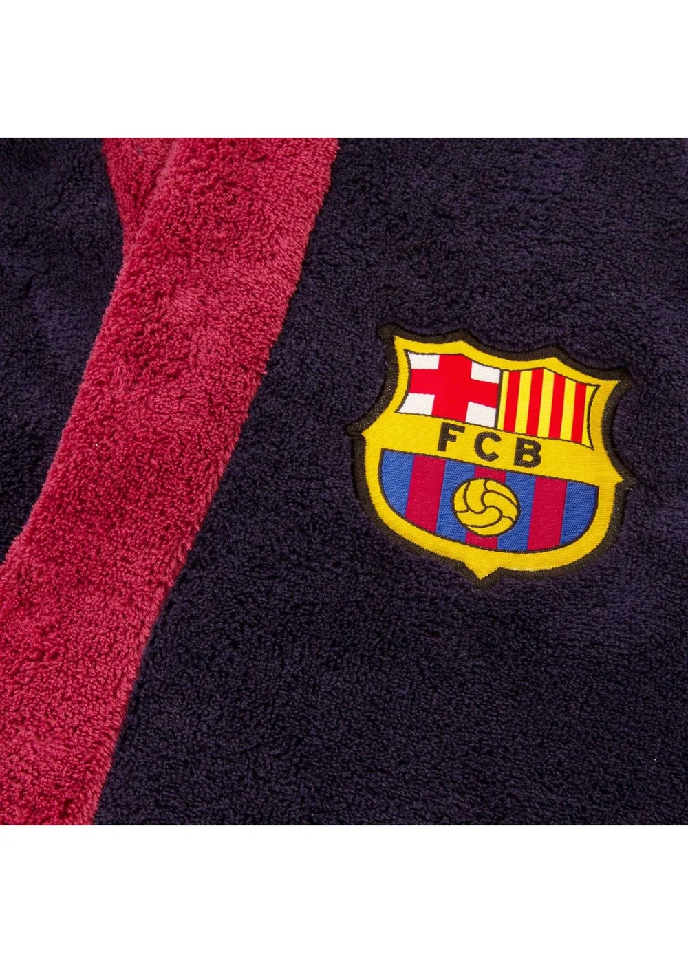 FC Barcelona Boys Navy Crest Fleece Dressing Gown (3-14yrs) - Age 9-10 Years Image 3
