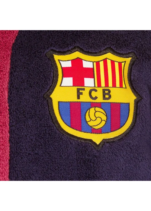 FC Barcelona Boys Navy Crest Fleece Dressing Gown (3-14yrs) - Age 9-10 Years Image 2