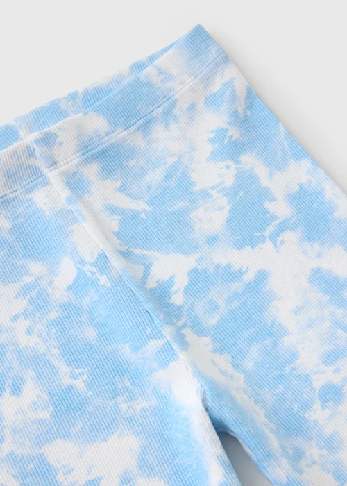 Girls Blue Tie Dye Cycling Shorts (7-15yrs) - 14 Yrs Image 2