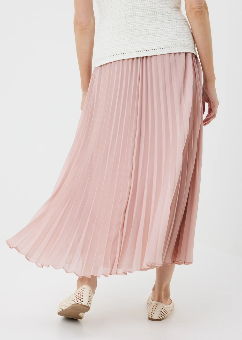 Pink Pleated Midaxi Skirt - 8 Image 2