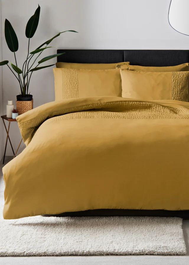 Yellow Grid Pinsonic Duvet Set