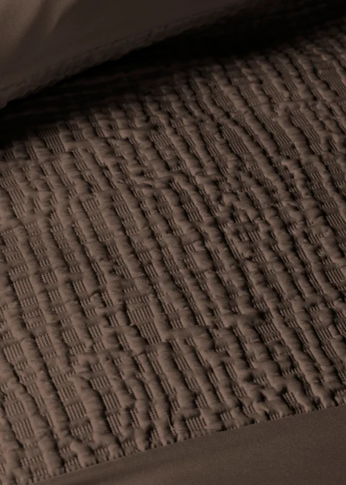 Chocolate Brown Grid Pinsonic Duvet Set - Single Image 3