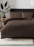 Chocolate Brown Grid Pinsonic Duvet Set - Single Image 1