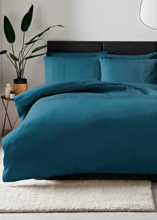 Blue Grid Pinsonic Duvet Set - Single Image 1