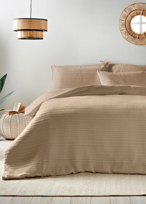 Natural Stitch Stripe Duvet Set - Double Image 1