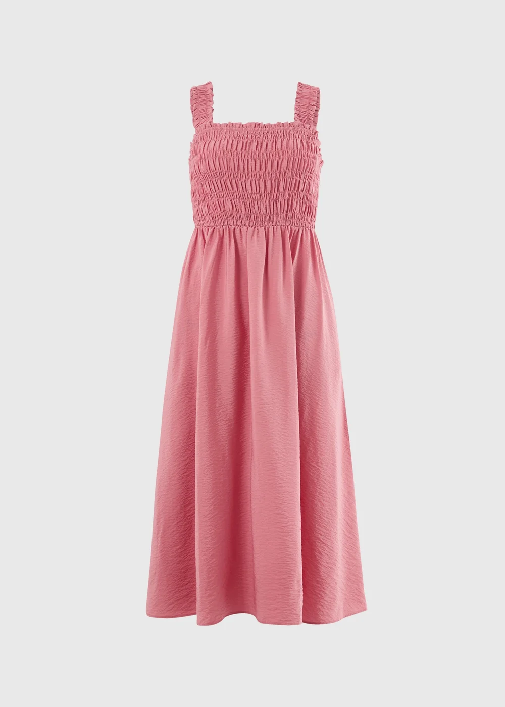 Pink Shirred Sleeveless Midi Dress - 22 Image 5