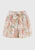 Multicolour Paisley Drawstring Shorts - 8 Image 1