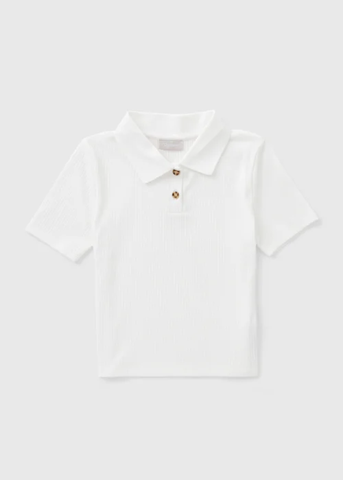 Girls Cream Polo T-Shirt (7-15yrs) - 7 Yrs Image 1
