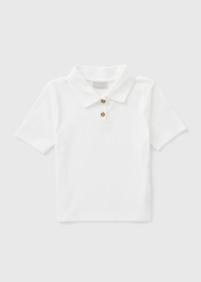 Girls Cream Polo T-Shirt (7-15yrs)