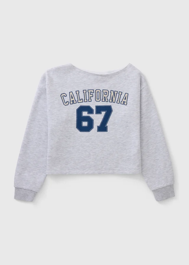 Girls Grey California Slogan Sweatshirt (7-15yrs)