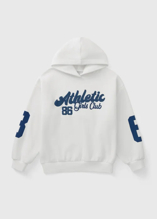 Girls White Athletic Club Hoodie (7-15yrs) - Age 7 Years Image 1