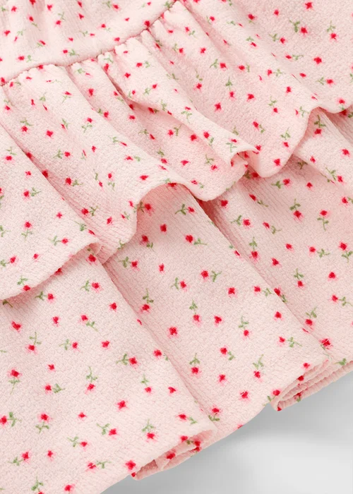 Girls Pink Flower Print Crinkle Rara Skirt (7-15yrs) - 7 Yrs Image 2