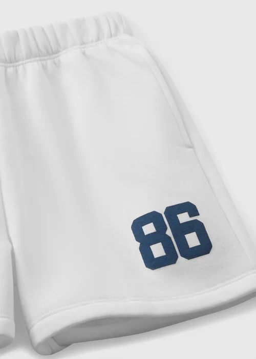 Girls White Athletic Sweat Shorts (7-15yrs) - Age 7 Years Image 2