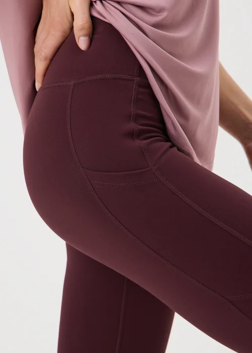 Souluxe Burgundy 7/8 Gym Leggings - 6 Image 3