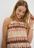 Terracotta Tie Dye Trapeze Maxi Dress - 8 Image 3