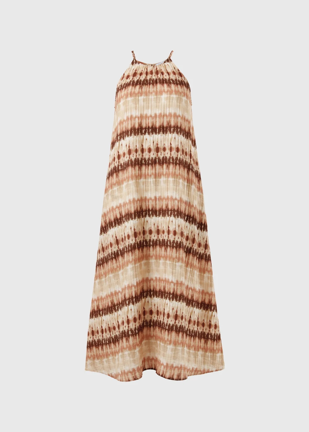 Terracotta Tie Dye Trapeze Maxi Dress - 8 Image 4